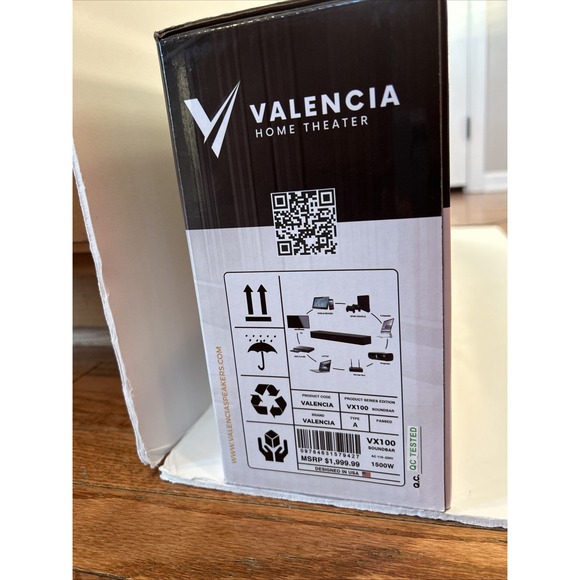 Sealed In Box Valencia VX100 Compact Powerhouse Home‎ Theatre Speaker Sound Bar - Picture 8 of 9